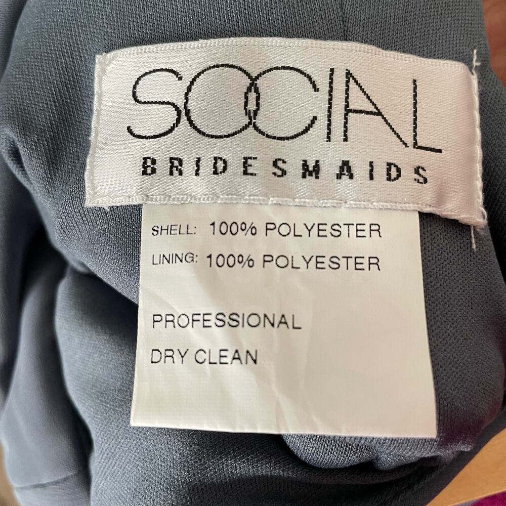 SOCIAL BRIDESMAIDS SLEEVELESS TIE BACK CHIFFON‎ TRUMPET GOWN 8194 Silverstone 0 - Picture 6 of 9